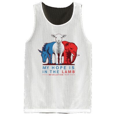 Funny My Hope Is In The Lamb Scripture Elephant Donkey Mesh Reversible Basketball Jersey Tank