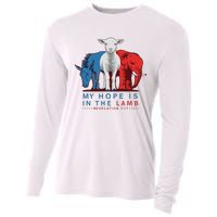 Funny My Hope Is In The Lamb Scripture Elephant Donkey Cooling Performance Long Sleeve Crew