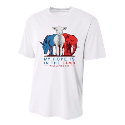 Funny My Hope Is In The Lamb Scripture Elephant Donkey Performance Sprint T-Shirt