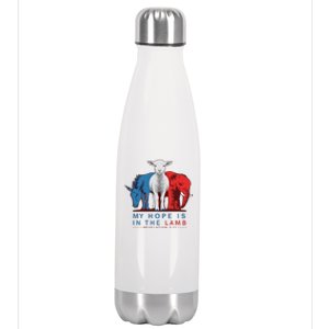 Funny My Hope Is In The Lamb Scripture Elephant Donkey Stainless Steel Insulated Water Bottle