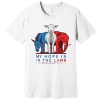 Funny My Hope Is In The Lamb Scripture Elephant Donkey Premium T-Shirt