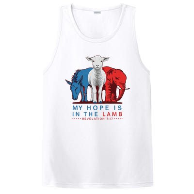 Funny My Hope Is In The Lamb Scripture Elephant Donkey PosiCharge Competitor Tank