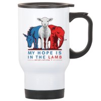 Funny My Hope Is In The Lamb Scripture Elephant Donkey Stainless Steel Travel Mug