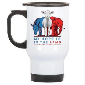 Funny My Hope Is In The Lamb Scripture Elephant Donkey Stainless Steel Travel Mug