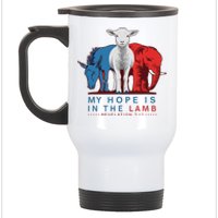 Funny My Hope Is In The Lamb Scripture Elephant Donkey Stainless Steel Travel Mug