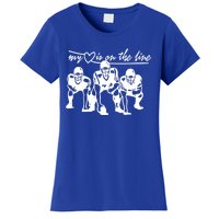 Football My Heart Is On The Line Offensive Line Cute Gift Women's T-Shirt