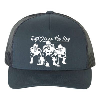 Football My Heart Is On The Line Offensive Line Cute Gift Yupoong Adult 5-Panel Trucker Hat