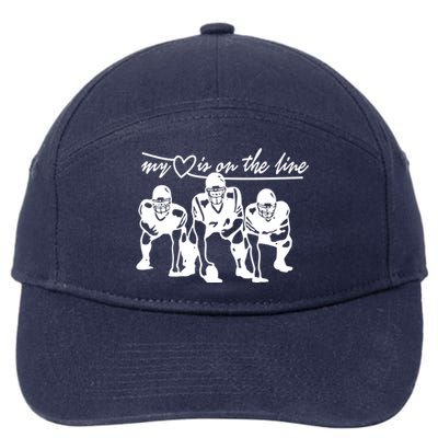 Football My Heart Is On The Line Offensive Line Cute Gift 7-Panel Snapback Hat