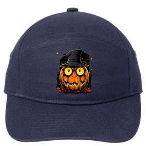 Funny Minimalist Halloween Pumpkin | (S6xl) 7-Panel Snapback Hat