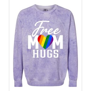 Free Mom Hugs Pride Rainbow Heart Graphic Colorblast Crewneck Sweatshirt