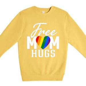 Free Mom Hugs Pride Rainbow Heart Graphic Premium Crewneck Sweatshirt