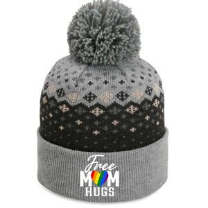 Free Mom Hugs Pride Rainbow Heart Graphic The Baniff Cuffed Pom Beanie