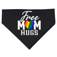 Free Mom Hugs Pride Rainbow Heart Graphic USA-Made Doggie Bandana