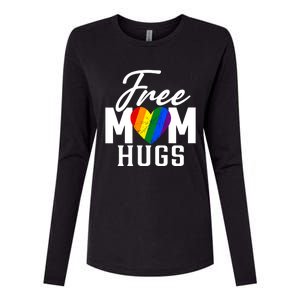 Free Mom Hugs Pride Rainbow Heart Graphic Womens Cotton Relaxed Long Sleeve T-Shirt