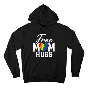 Free Mom Hugs Pride Rainbow Heart Graphic Hoodie