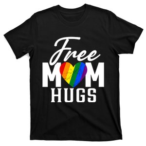 Free Mom Hugs Pride Rainbow Heart Graphic T-Shirt