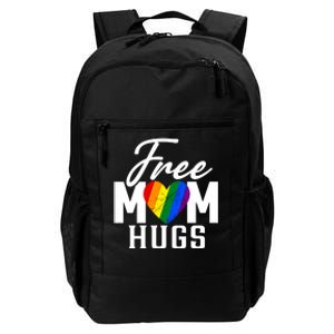 Free Mom Hugs Pride Rainbow Heart Graphic Daily Commute Backpack