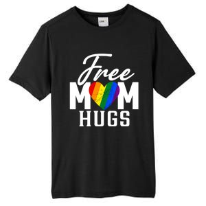 Free Mom Hugs Pride Rainbow Heart Graphic Tall Fusion ChromaSoft Performance T-Shirt