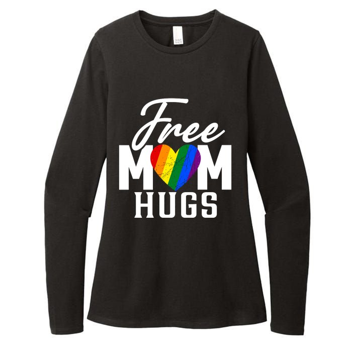 Free Mom Hugs Pride Rainbow Heart Graphic Womens CVC Long Sleeve Shirt