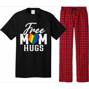 Free Mom Hugs Pride Rainbow Heart Graphic Pajama Set