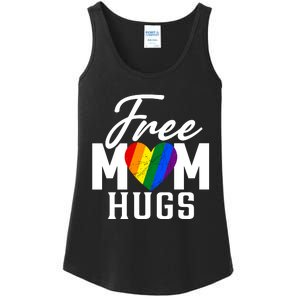 Free Mom Hugs Pride Rainbow Heart Graphic Ladies Essential Tank