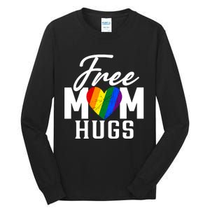 Free Mom Hugs Pride Rainbow Heart Graphic Tall Long Sleeve T-Shirt