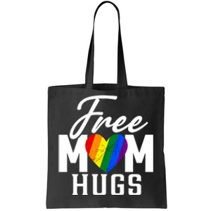 Free Mom Hugs Pride Rainbow Heart Graphic Tote Bag