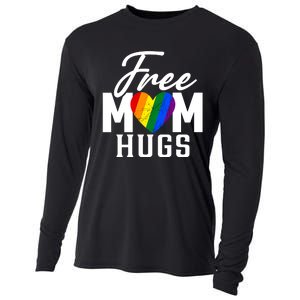 Free Mom Hugs Pride Rainbow Heart Graphic Cooling Performance Long Sleeve Crew