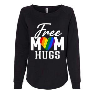 Free Mom Hugs Pride Rainbow Heart Graphic Womens California Wash Sweatshirt