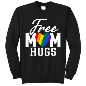 Free Mom Hugs Pride Rainbow Heart Graphic Tall Sweatshirt