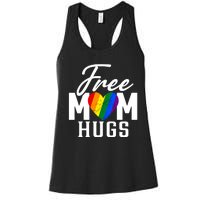 Free Mom Hugs Pride Rainbow Heart Graphic Women's Racerback Tank