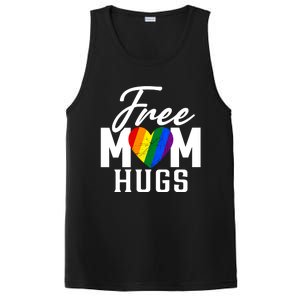 Free Mom Hugs Pride Rainbow Heart Graphic PosiCharge Competitor Tank