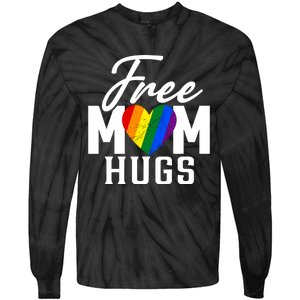 Free Mom Hugs Pride Rainbow Heart Graphic Tie-Dye Long Sleeve Shirt