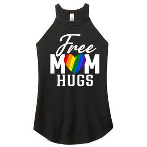 Free Mom Hugs Pride Rainbow Heart Graphic Women's Perfect Tri Rocker Tank