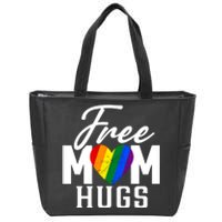 Free Mom Hugs Pride Rainbow Heart Graphic Zip Tote Bag