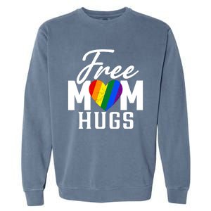 Free Mom Hugs Pride Rainbow Heart Graphic Garment-Dyed Sweatshirt