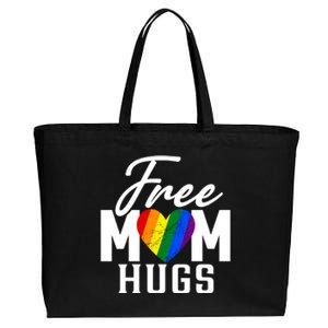 Free Mom Hugs Pride Rainbow Heart Graphic Cotton Canvas Jumbo Tote