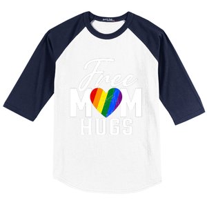 Free Mom Hugs Pride Rainbow Heart Graphic Baseball Sleeve Shirt