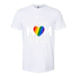 Free Mom Hugs Pride Rainbow Heart Graphic Softstyle CVC T-Shirt