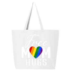 Free Mom Hugs Pride Rainbow Heart Graphic 25L Jumbo Tote