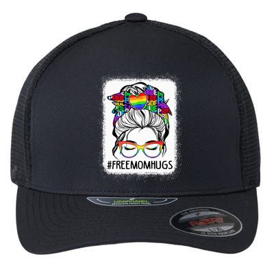 Free Mom Hugs Messy Bun Lgbt Pride Rainbow Cool Gift Flexfit Unipanel Trucker Cap