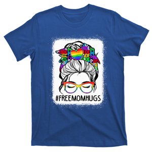 Free Mom Hugs Messy Bun Lgbt Pride Rainbow Cool Gift T-Shirt