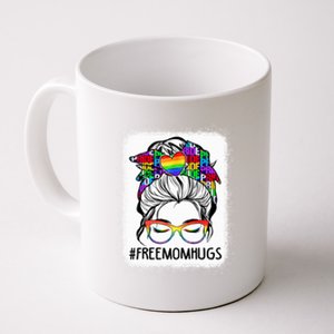 Free Mom Hugs Messy Bun Lgbt Pride Rainbow Cool Gift Coffee Mug