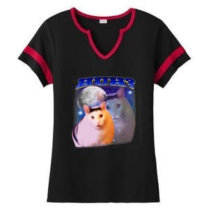 Funny Meme Huh Cat Funny Meme Huh Cat Friend Ladies Halftime Notch Neck Tee