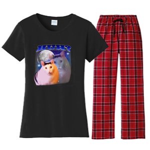 Funny Meme Huh Cat Funny Meme Huh Cat Friend Women's Flannel Pajama Set