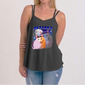 Funny Meme Huh Cat Funny Meme Huh Cat Friend Women's Strappy Tank