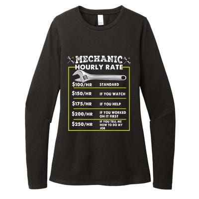 Funny Mechanic Hourly Rate Tee Labor Rates Womens CVC Long Sleeve Shirt