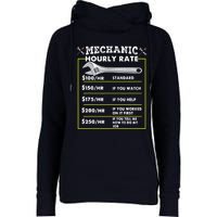 Funny Mechanic Hourly Rate Tee Labor Rates Womens Funnel Neck Pullover Hood