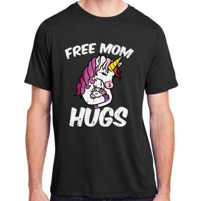 Free Mom Hugs Unicorn Lesbian Lgbtq Pride Flag Mama Gift Adult ChromaSoft Performance T-Shirt