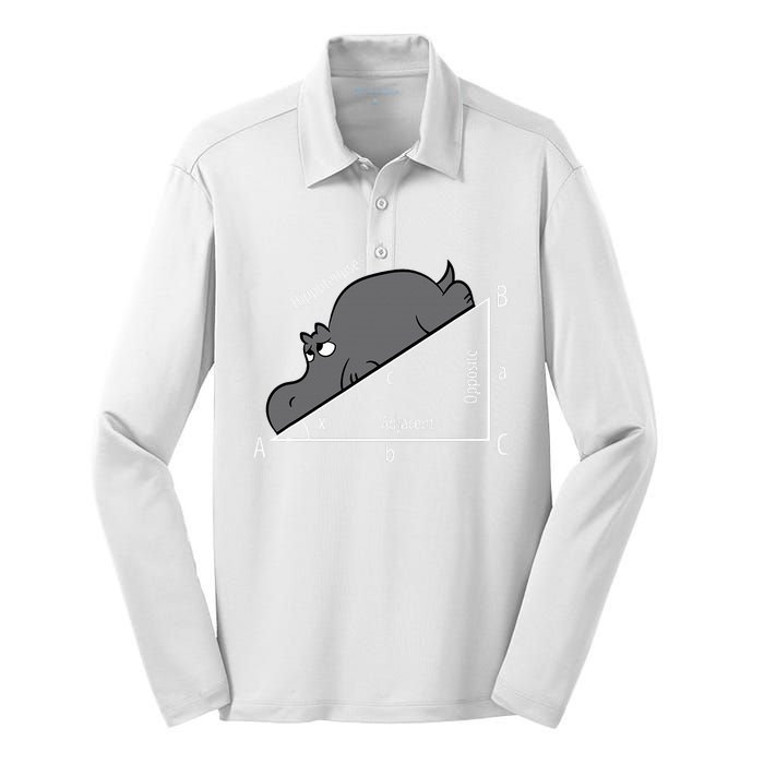 Funny Math Humor Hippotenuse Hypotenuse Funny Silk Touch Performance Long Sleeve Polo